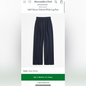 NWT Abercrombie Spokane Tailored Wide Leg Pant. Size MEDIUM SHORT